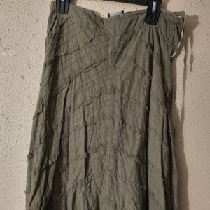 GREEN, RUFFLED,SKIRT